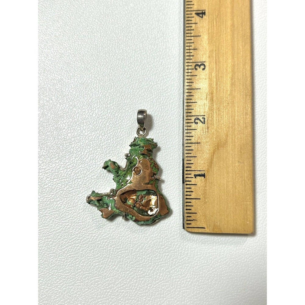 Artisan 925 Silver Oxidized Splash Copper Free Form Handmade Pendant Necklace